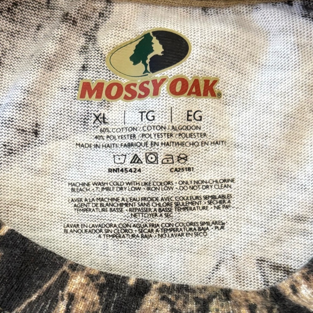 Mossy Oak camouflage t-shirt. Worn 1 time. In Excellent Condition! Size XL. - Picture 3 of 6